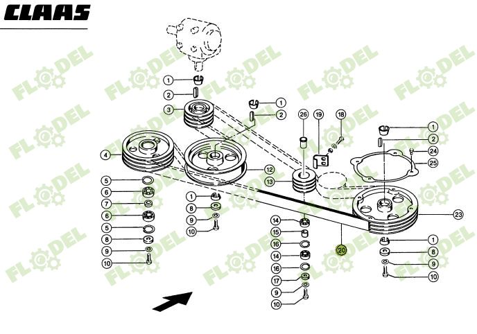 Curea combina CLAAS LEXION 3HB 667891 GATES