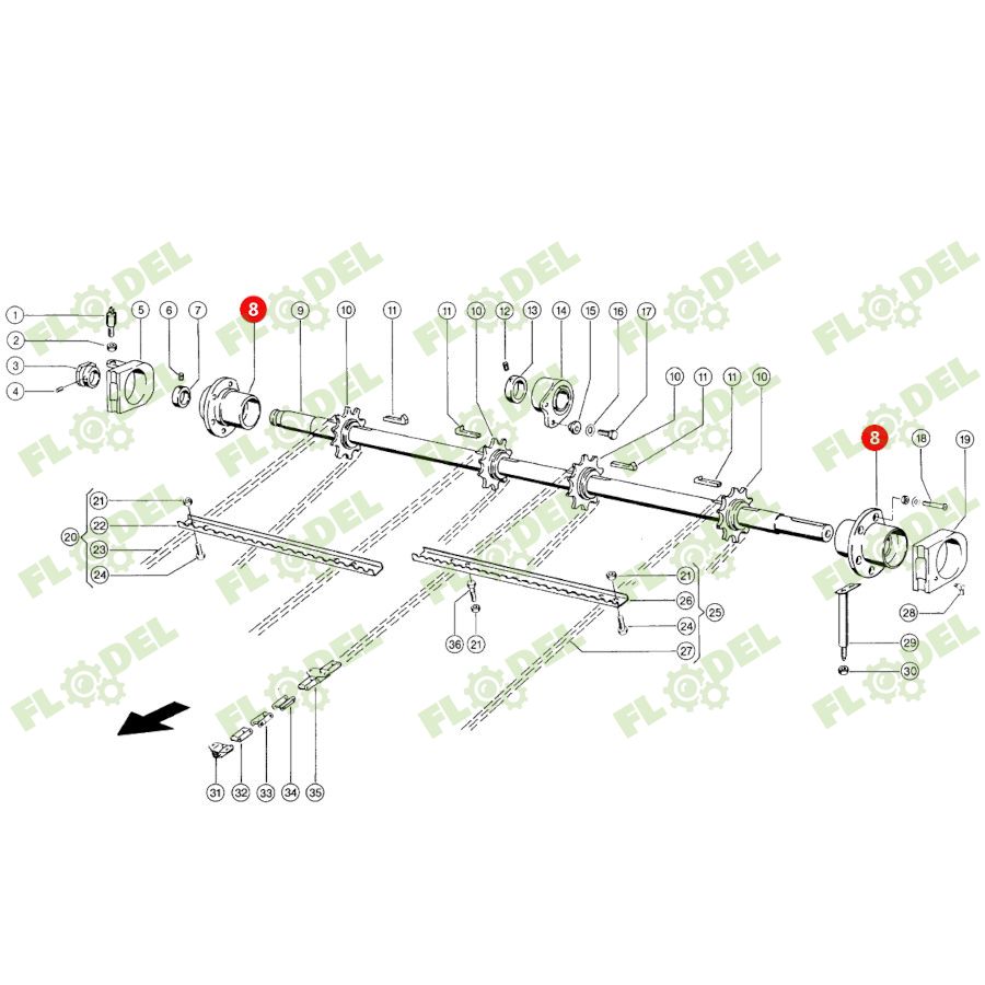 Carcasa rulment ax transportor CLAAS 630350