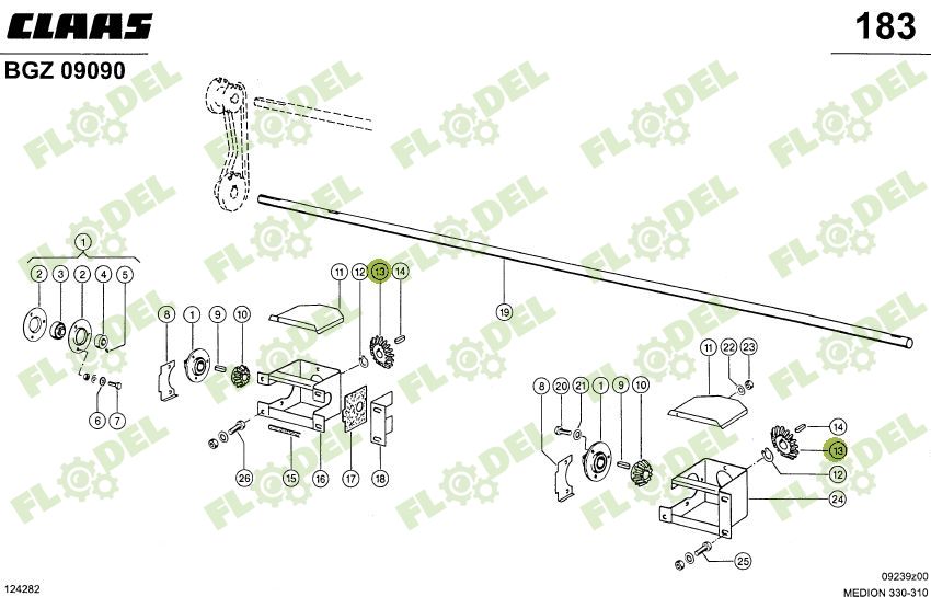 Pinion grup descarcare combina CLAAS Z23 605587