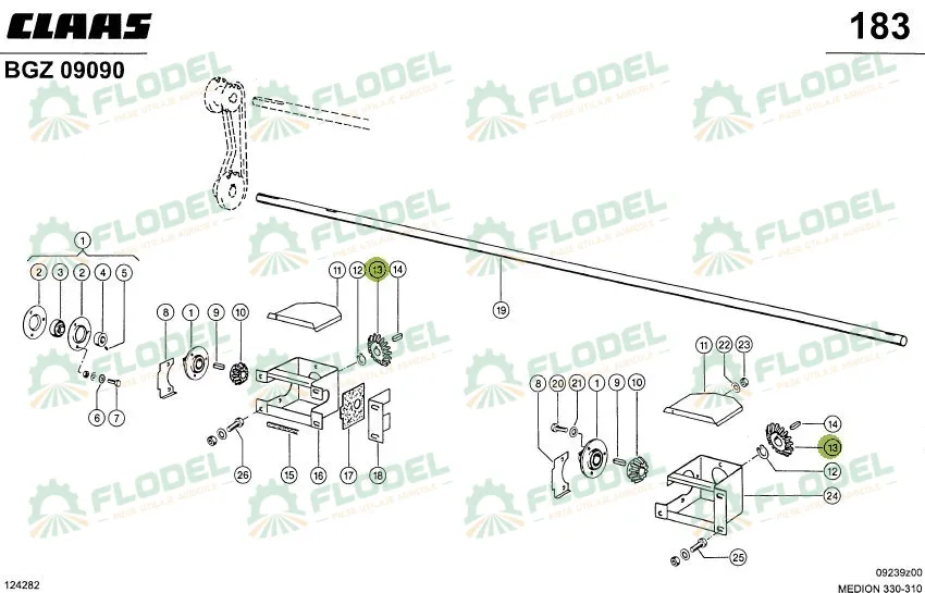 Pinion grup descarcare combina CLAAS Z23 605587