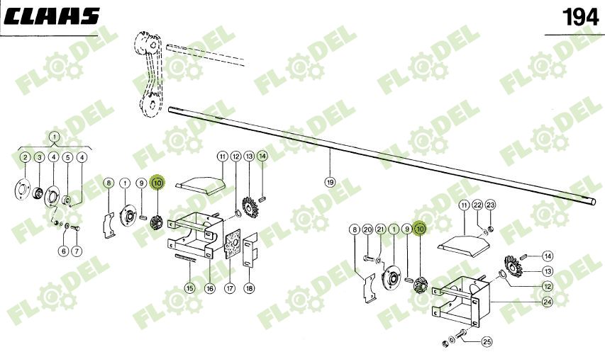Pinion grup descarcare combina CLAAS 605588 Z16 