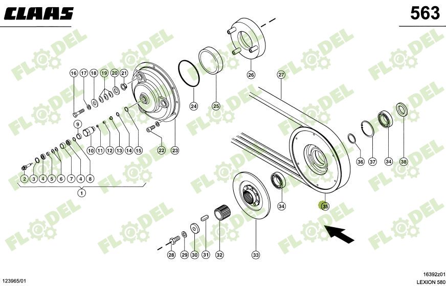 Fulie combina CLAAS LEXION 628749