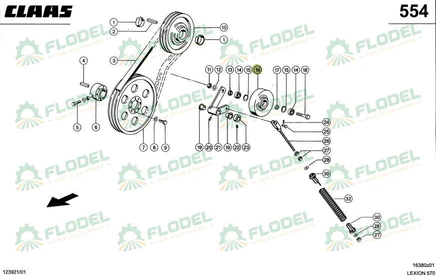Fulie intinzator combina CLAAS 641289