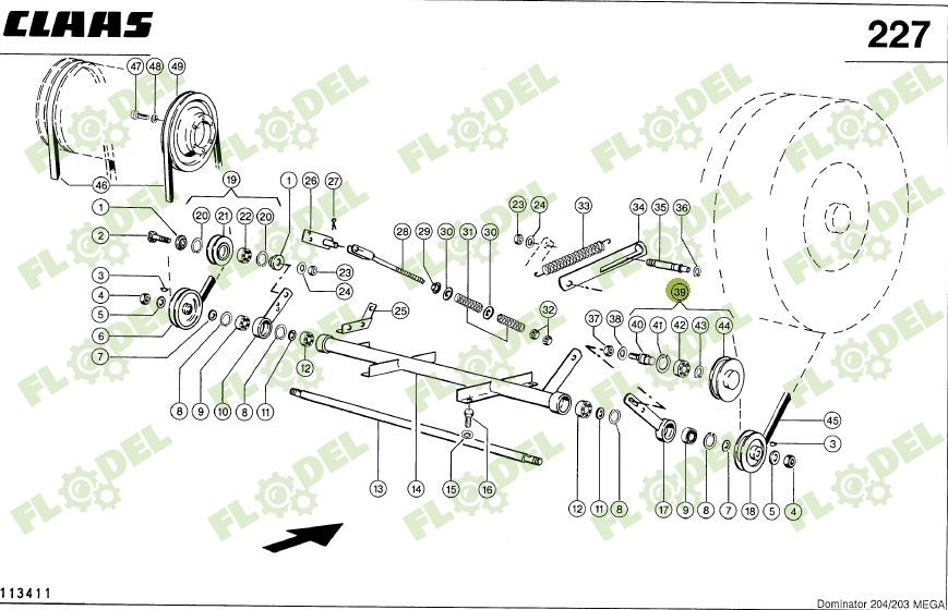 Fulie intinzator combina CLAAS 657547