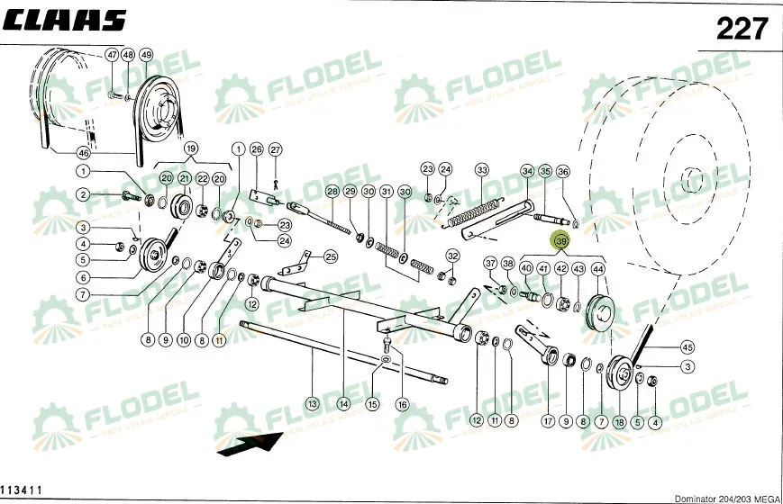 Fulie intinzator combina CLAAS 657547