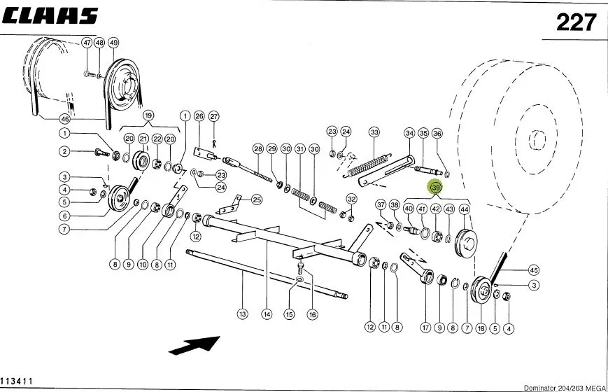 Fulie intinzator combina CLAAS 657547
