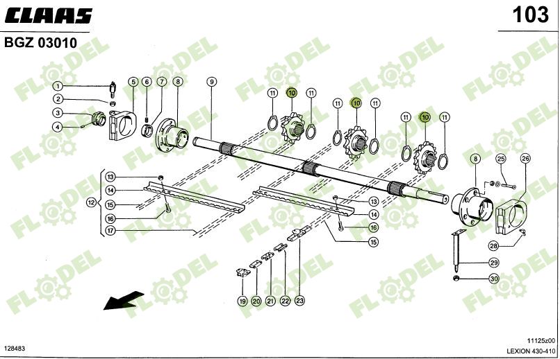 Pinion transportor CLAAS LEXION Z11 630635