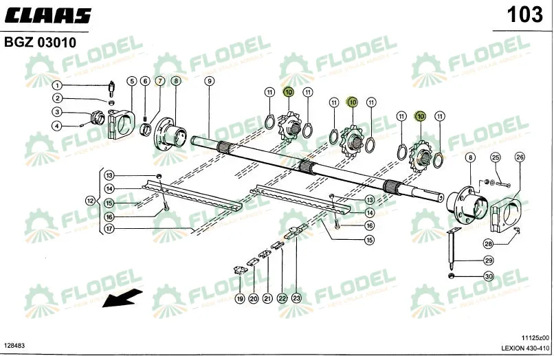 Pinion transportor CLAAS LEXION Z11 630635