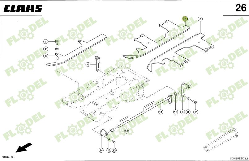Placa CLAAS CONSPEED 995390 Dreapta
