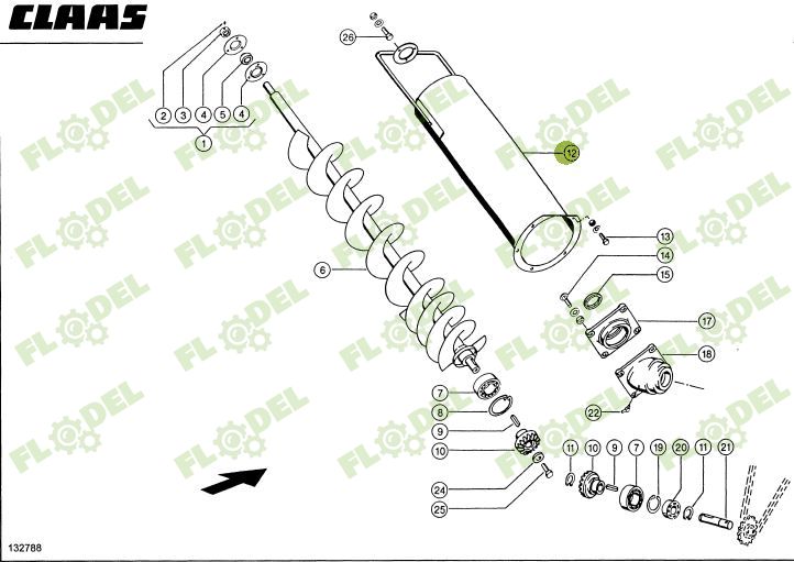 Tub melc umplere buncar combina CLAAS 543093