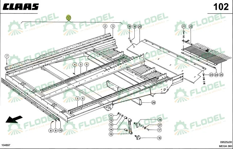 Suport plan inclinat combina CLAAS 662641
