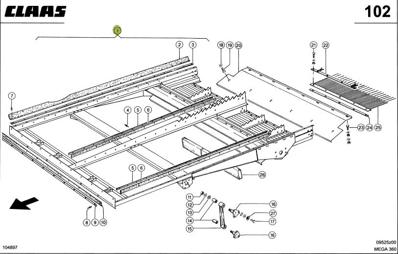 Suport plan inclinat combina CLAAS 662641