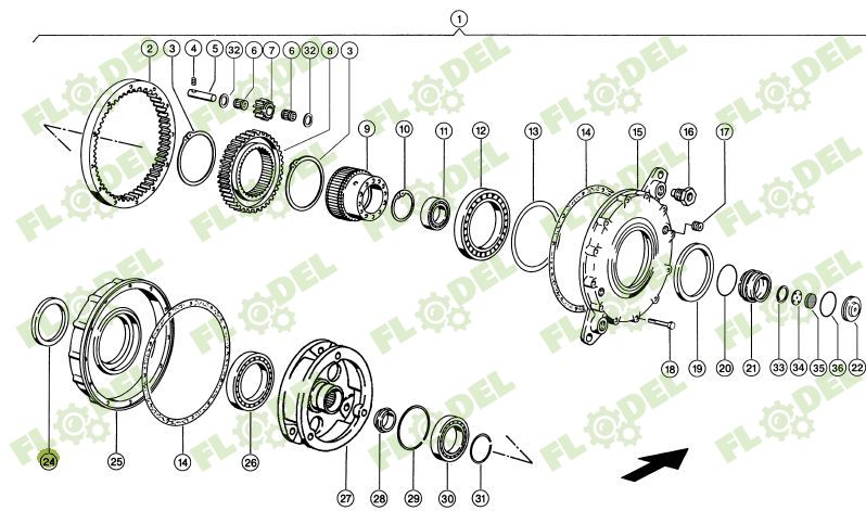 Simering etansare reductor CLAAS 110x140x12mm CORTECO