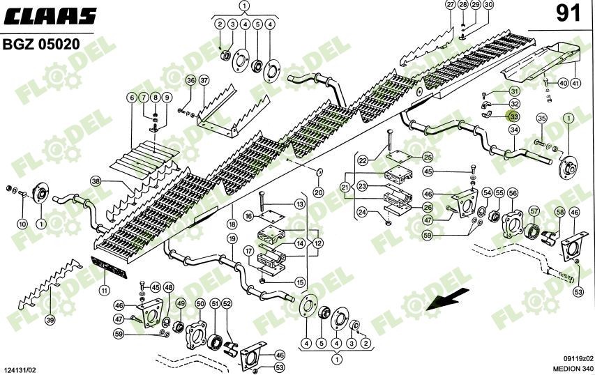 Semiluna strangere ax cai CLAAS 678593