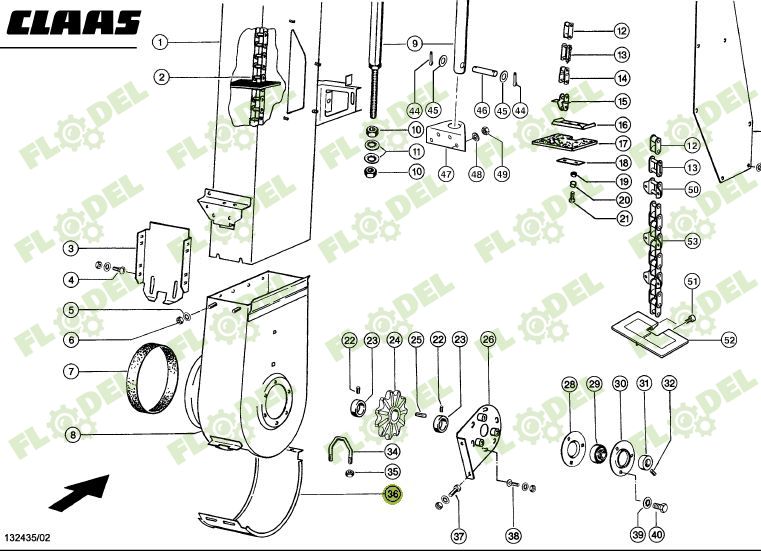 Capac picior elevator CLAAS  647751 Original CLAAS