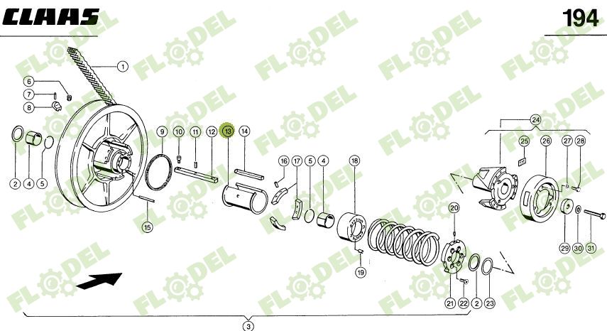 Bucsa variator combina CLAAS 629854