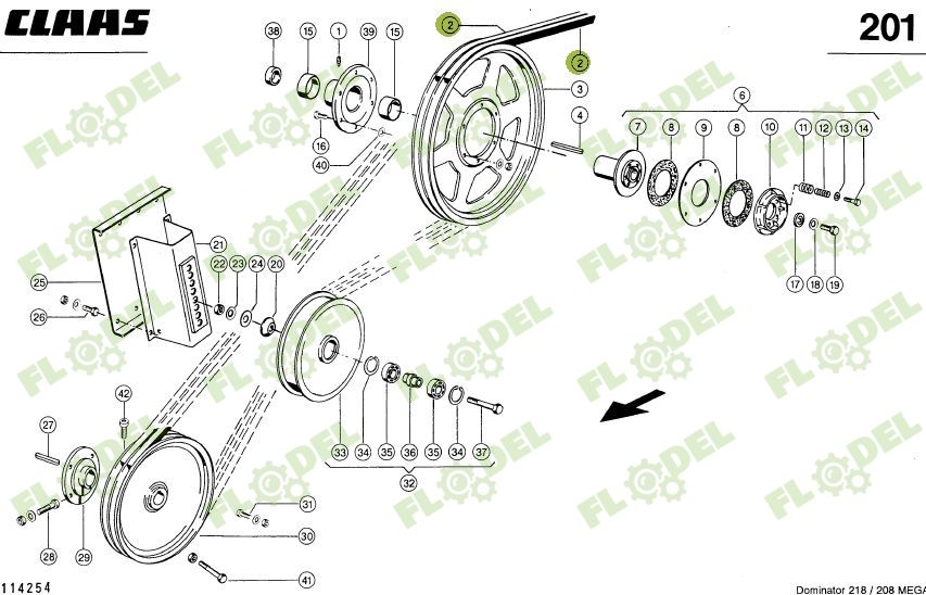 Set curele combina CLAAS 644368 GATES