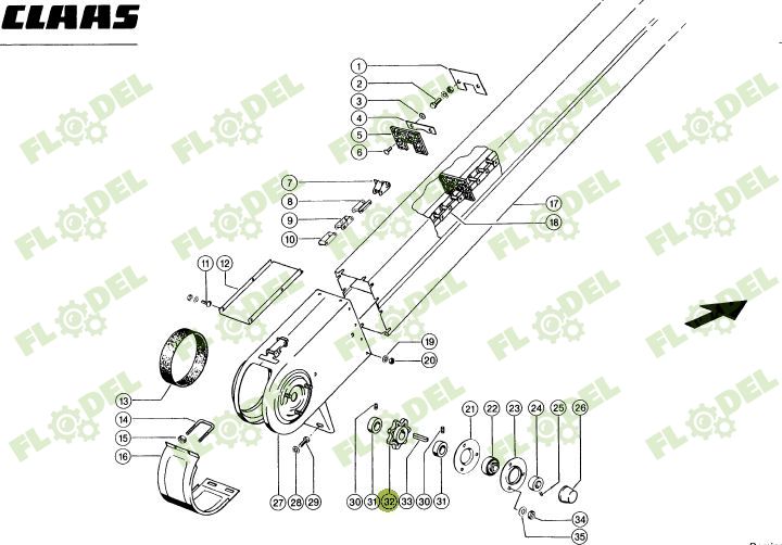Pinion elevator retur 674143 Z7