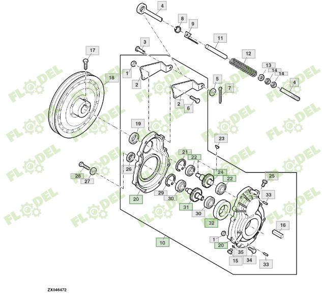 Grup actionare cai combina JOHN DEERE AH162469 Original JOHN DEERE 