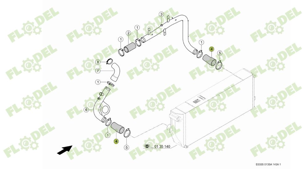 Reductie conducta radiator combina CLAAS 068626
