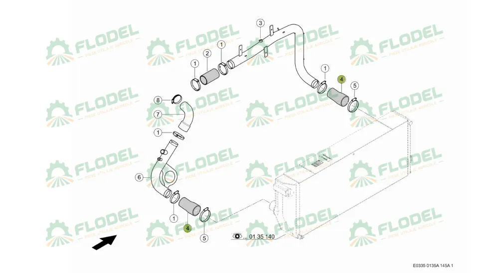 Reductie conducta radiator combina CLAAS 068626