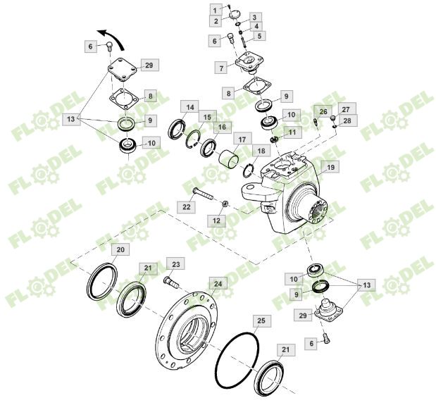 Pivot complet JOHN DEERE AL172488 [PREMIUM]