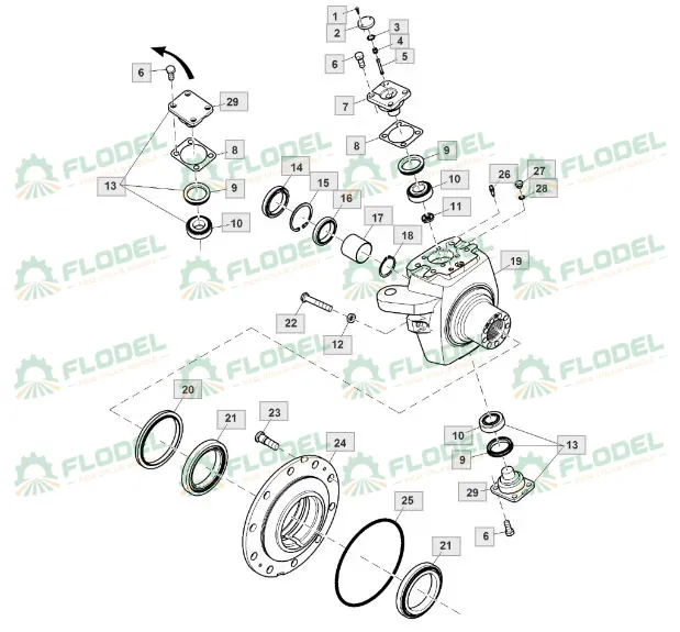 Pivot complet JOHN DEERE AL172488 [PREMIUM]