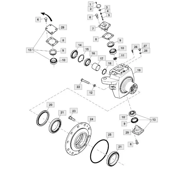 Pivot complet JOHN DEERE AL172488 [PREMIUM]