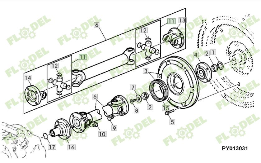 Cruce cardan JOHN DEERE AL160516 