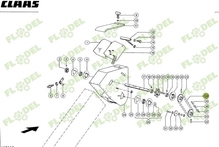 Lant melc elevator 864mm 600981.41