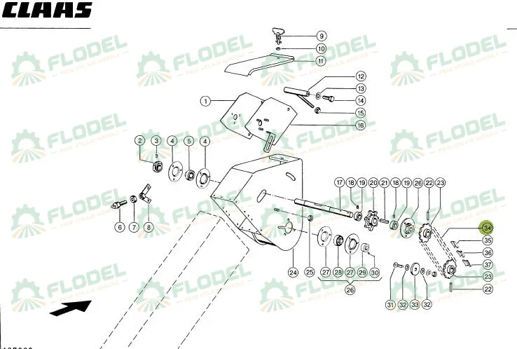 Lant melc elevator 864mm 600981.41