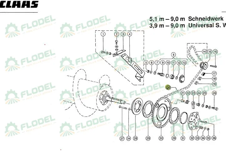 Lant role tambur heder paioase CLAAS 767204