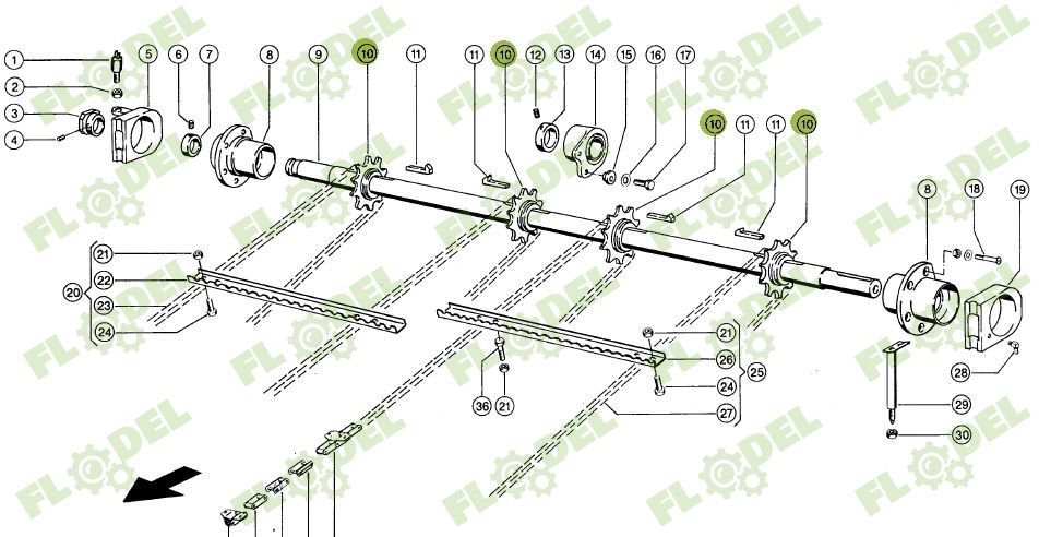 Pinion lant transportor 50x60 5mm Z11 630351