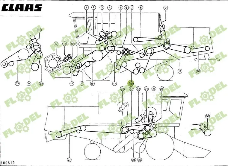Curea 2HB combina CLAAS 609762 GATES.webp