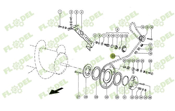 Lant tambur alimentare combina agricola CLAAS 650174
