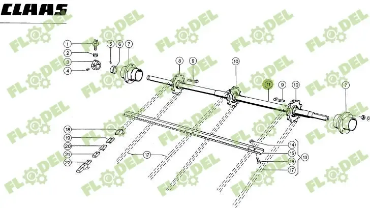 Ax transportator combina CLAAS 1550x45mm 603733.webp