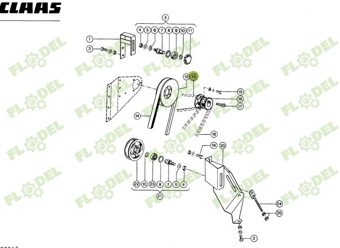 Lant header paioase CLAAS 1143mm 670229 520A