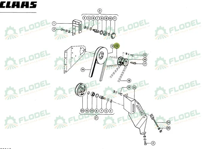 Lant header paioase CLAAS 1143mm 670229 520A