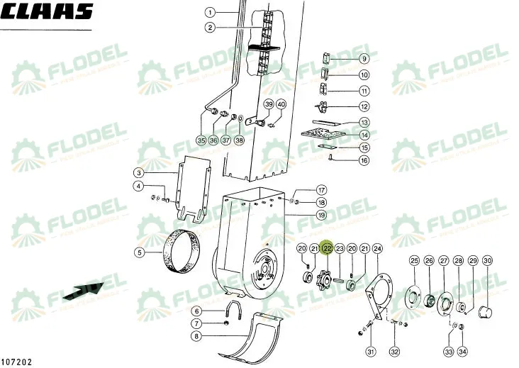 Pinion elevator boabe CLAAS  674406 35mm Z7