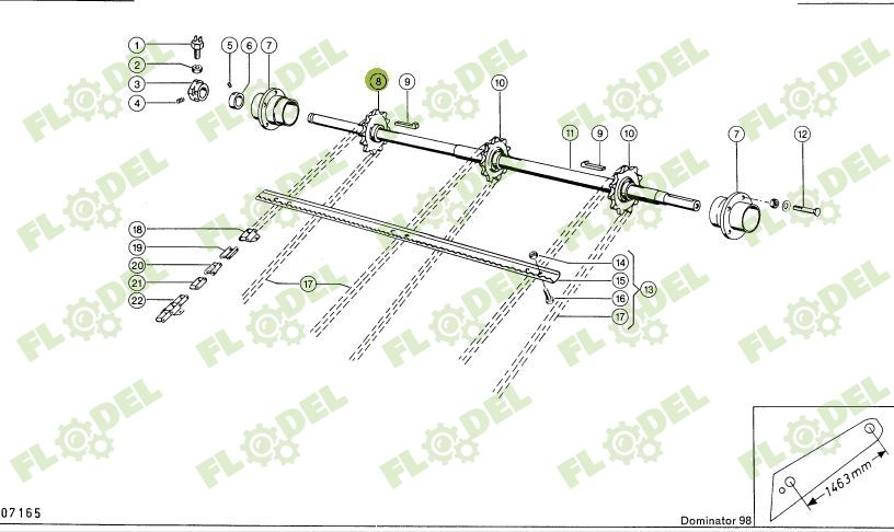 Pinion transportor CLAAS  Z9 Ø 40mm 670489