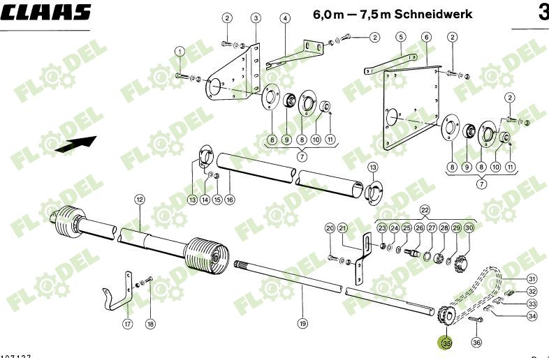 Pinion dublu CLAAS  Z14 Z17 35mm 648119