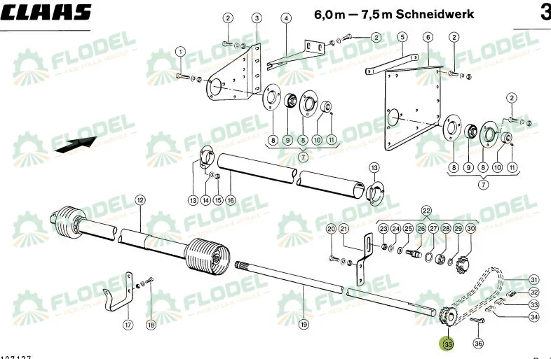 Pinion dublu CLAAS  Z14 Z17 35mm 648119