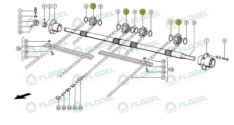 Pinion gura alimentare 60x60mm Z9x28 650787