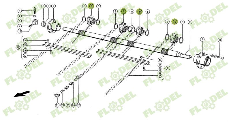Pinion gura alimentare 60x60mm Z9x28 650787