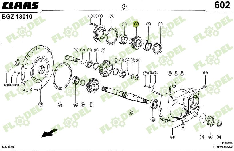 Pinion cutie transfer Z43 637507 CLAAS LEXION