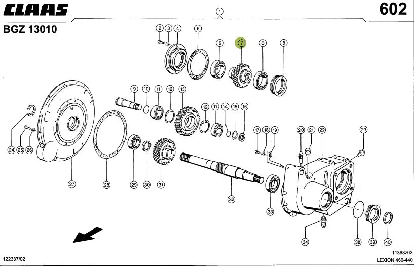 Pinion cutie transfer Z43 637507 CLAAS LEXION