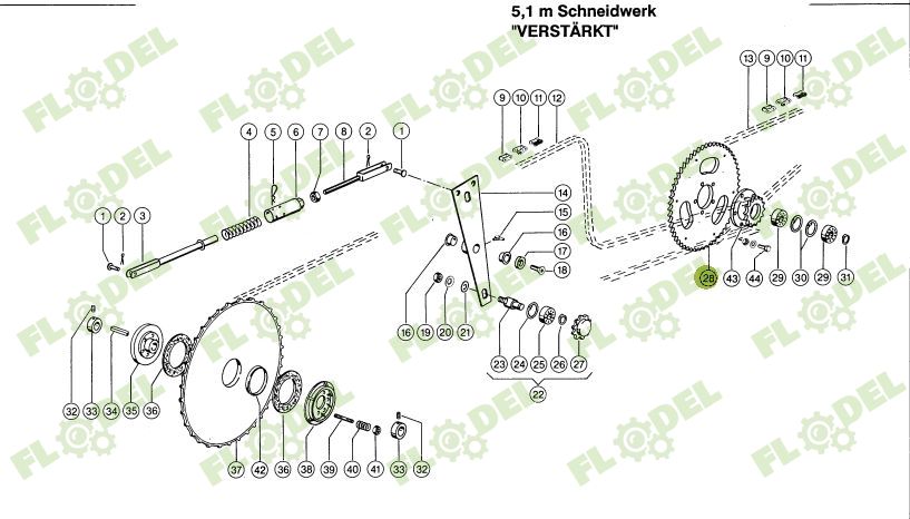 Pinion dublu combina agricola CLAAS 673327