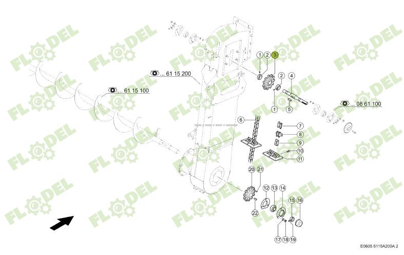 Pinion combina agricola CLAAS Z11 26mm interior  735896