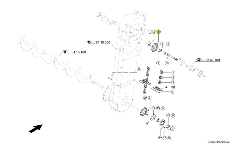Pinion combina agricola CLAAS Z11 26mm interior  735896