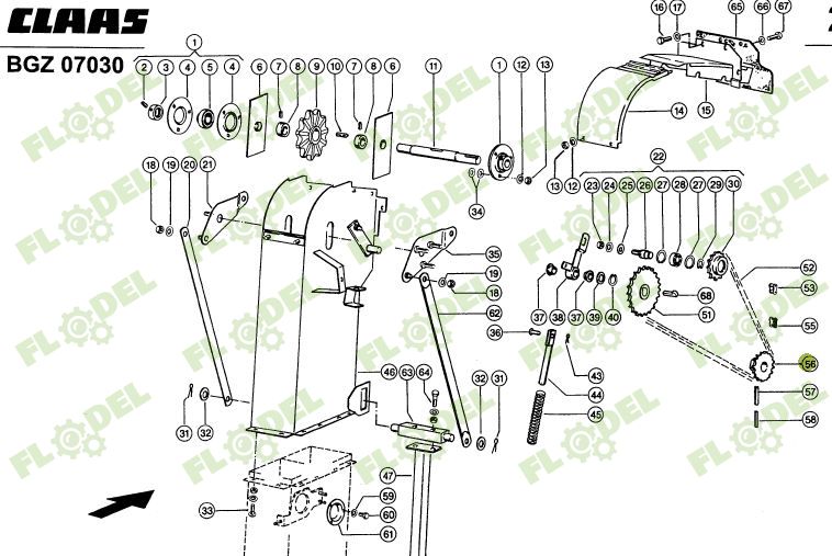 Pinion elevator combina CLAAS LEXION Z17 735949